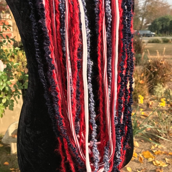 Multi textured knotted strands infinity scarf - Picture 3 of 5